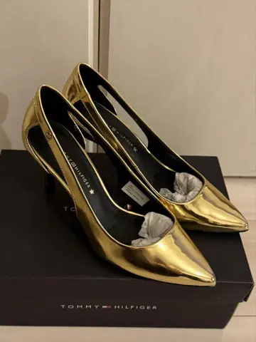 10월 말까지 TOMMY HILFIGER 골드 하이힐