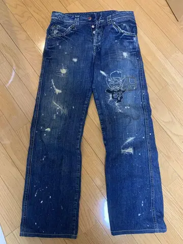 보나벤처 데미지 가공 자수 데님