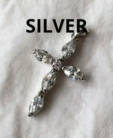 빈티지 크로스 실버 펜던트 탑 SILVER 지르코니아 십자가
