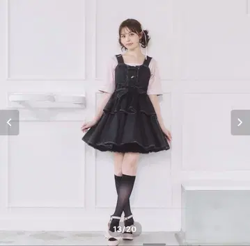 오늘까지 Starry 데님 프릴 미니 원피스