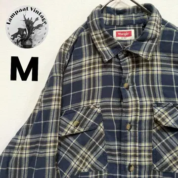 US 구제 의류 플란넬 셔츠 Wrangler 네이비 M