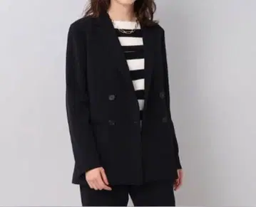 언타이틀 [ 셋업 가능 / 워셔블 ] 더블 크로스 W 브레스 자켓 블랙