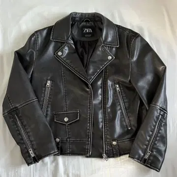 zara 빈티지풍 디자인 가죽 자켓