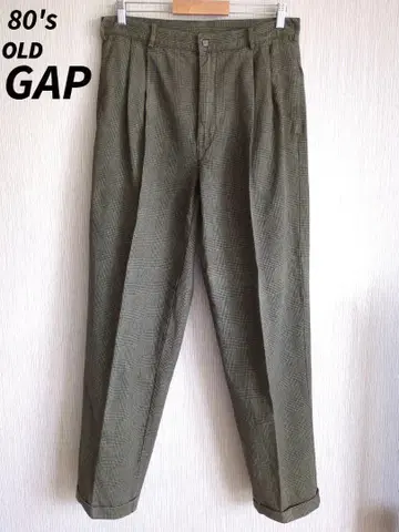 80s 빈티지 GAP 2턱 테이퍼드 팬츠 글렌체크 34