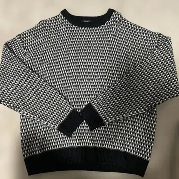 BEAMS HEART M 블랙 화이트 스웨터
