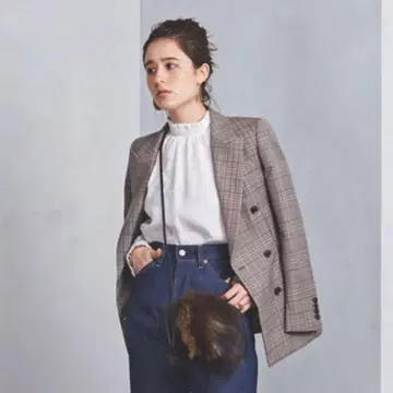 유나이티드 애로우즈 체크 테일러드 자켓 36