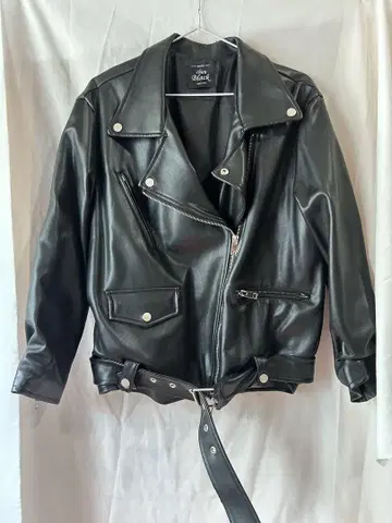 chuu 블랙 블랙 라이더 자켓