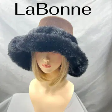 [레어] La bonne 울 펠트 햇 브라운/블랙 빈티지