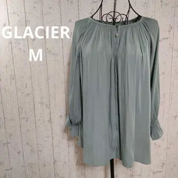 그라시아 [ GLACIER ] 민트 그린 오프숄더 긴팔 블라우스 풀오버