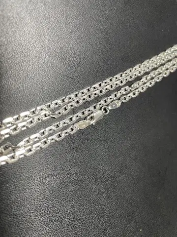 목걸이 남성용 실버 925 팥 체인 55cm 3.2mm 4면