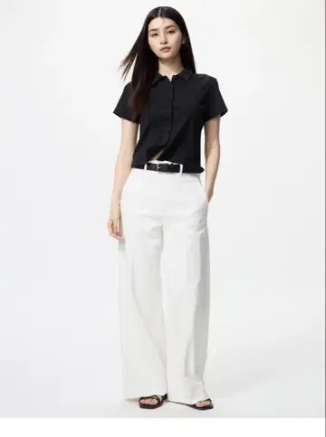 UNIQLO 새상품 와이드 트라우저진스 화이트 XL 유니클로