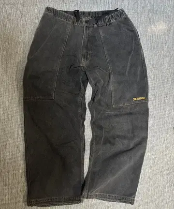 XLARGE 블랙 데님 와이드 팬츠
