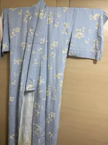 꽃무늬 코몬 기모노 스카이블루 니시진