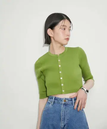오라리 GIZA HIGH GAUGE RIB KNIT SHORT 가디건