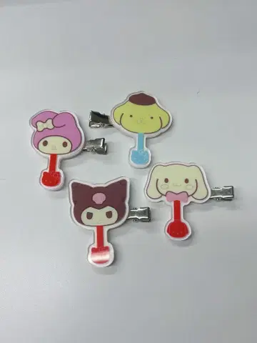 산리오 캐릭터 클립 4개 세트