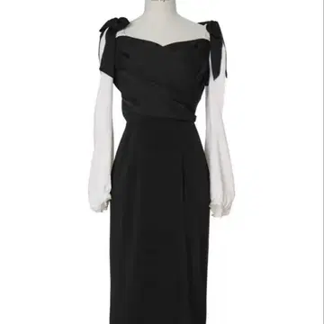 Herlipto Faubourg Shoulder Ribbon Dress