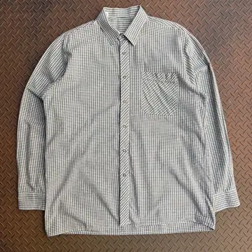 -90s 체크 셔츠 티롤리안 에스닉 레어 진품 긴팔 코튼