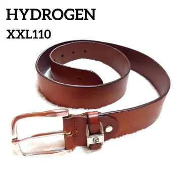 HYDROGEN 스컬 가죽 벨트 XXL110 소가죽 브라운