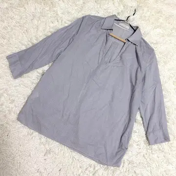 any sis 새상품급 스키퍼 셔츠 카라 부착 u넥 스트라이프 블루