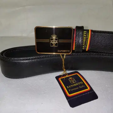 ZANOBETTI 블랙 가죽 벨트
