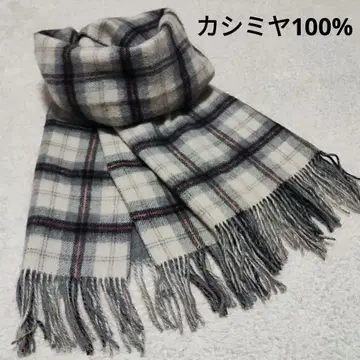 캐시미어 100% 체크 무늬 무지 머플러 스톨 약 59cm 158cm