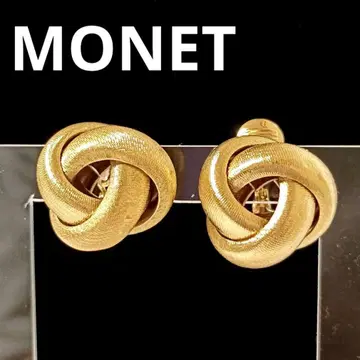 MONET 모네 빅 사이즈 이어링 노트 골드 빈티지