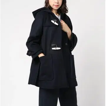 377*새상품급 어퍼 하이츠 캐시미어 혼방 램스울 더플 코트