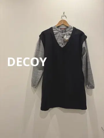 새상품 DECOY 레이어드 긴팔 셔츠 속기모 세탁 가능 블랙 M