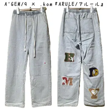 A'GEM/9 x .kom [ ARULE/아룰 ] 와펜 데님 팬츠