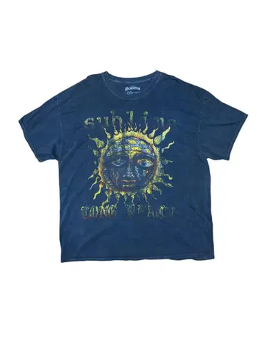 sublime 태양 그래픽 데미지 가공 T셔츠