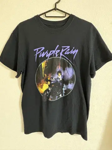 구제 Purple Rain 밴드 티셔츠 블랙