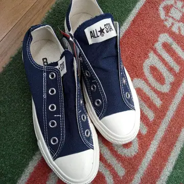 미사용 새상품 22.5cm 컨버스 ALL STAR 네이비 슬립온 스니커즈