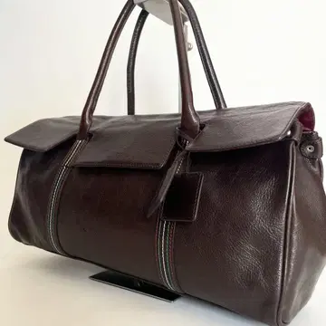 MISSONI 미쏘니 가죽 핸드백 플랩 밑면 찡 장식 다크 브라운
