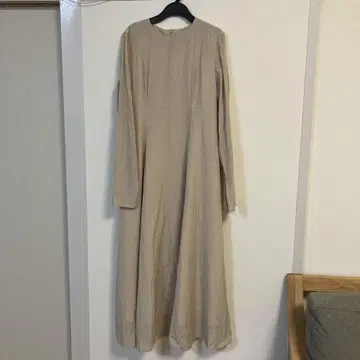 Acka 베이지 미니 꽃무늬 롱 원피스 긴팔