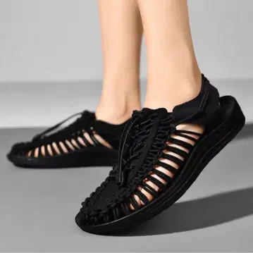KEEN 스타일 꼬임 샌들 여름 시원한 가벼운 멋스러운 블랙 25.5cm