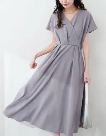 natural couture 노카라 고급 카슈쿨 원피스 그레이