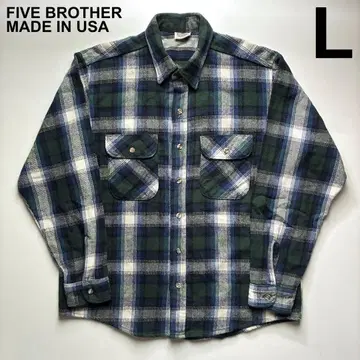 파이브브라더 플란넬 셔츠 L 사이즈 미국제 FIVEBROTHER