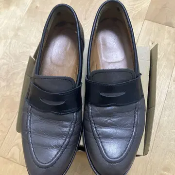 매킨토시 철학 그레이 바이컬러 가죽 로퍼 일본제