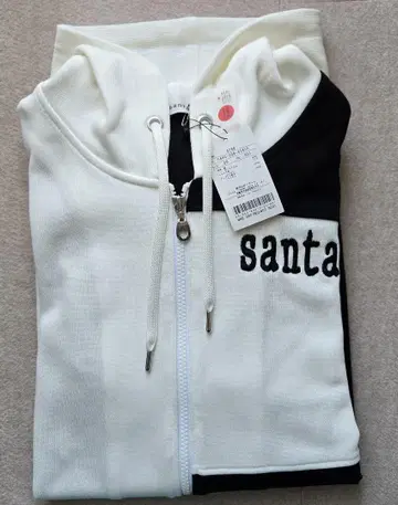[ Santa Fe ] 화이트/블랙 후드티