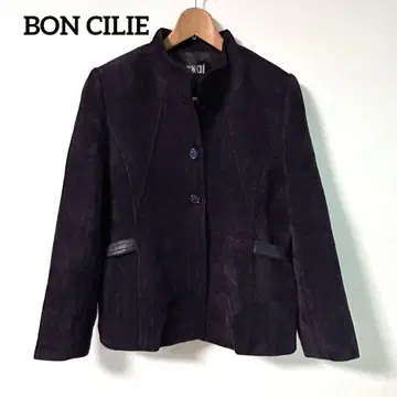 진한 보라색 코듀로이 테일러드 자켓 BON CILIE