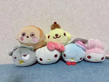 산리오 x 모니마루즈 마스코트 키링 봉제 인형 6종 세트