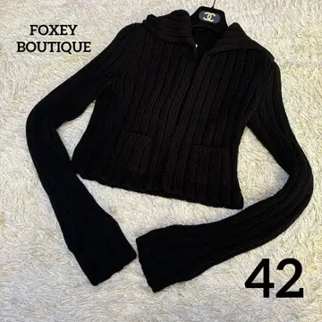 새상품급 폭시 가디건 니트 긴팔 블랙 42 XL 빅 사이즈