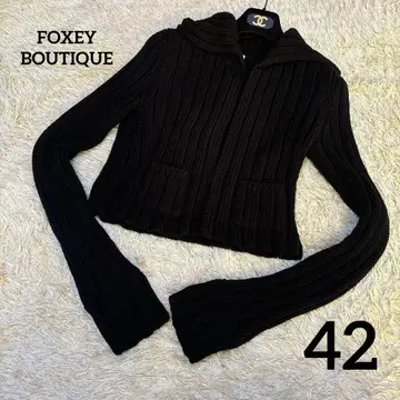 새상품급 폭시 가디건 니트 긴팔 블랙 42 XL 빅 사이즈
