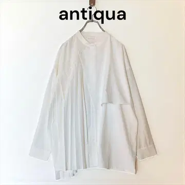 antiqua 안티카 변형 플리츠 비대칭 셔츠 화이트