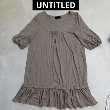 [새상품급] 언타이틀 루즈핏 5부 기장 블라우스 튜닉 베이지 42