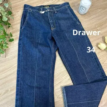 Drawer 드로어 코튼 인디고 5P 데님 팬츠 34 크롭 기장