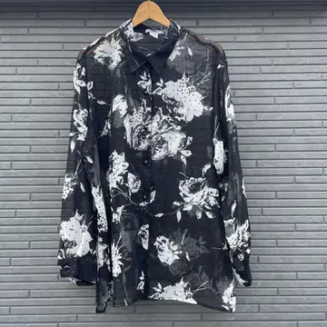 USED 시스루 꽃무늬 긴팔 셔츠