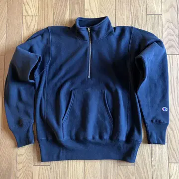 Champion Reverse Weave 하프 지퍼 M 블랙