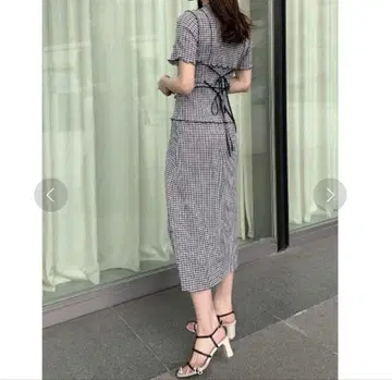 snidel 멜로우 디자인 원피스 깅엄 체크