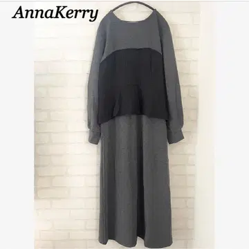 AnnaKerry 안나케리 긴팔 롱 원피스 가을/겨울 그레이 L
